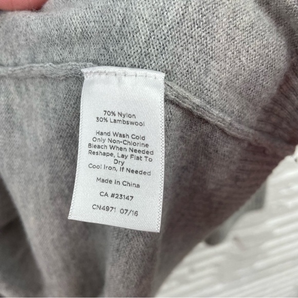 Talbots Lambswool Blend Open Front Long Cardigan Gray & Blue Nordic Print XS - Picture 15 of 16